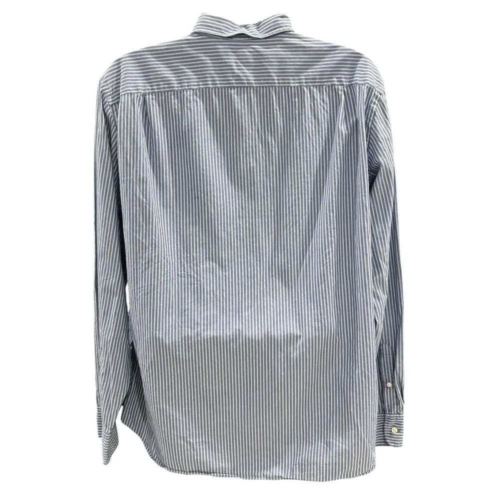 J. Crew Shirtings NWT Washed‎ Casual Blue Green Striped Button Down Shirt XL